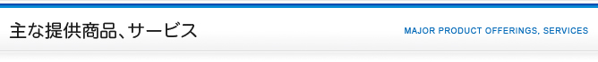 主な提供商品、サービス
